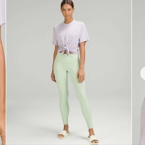 Lululemon Modal-Silk Blend Tie-Front Yoga T-Shirt Faint Lavender NWT